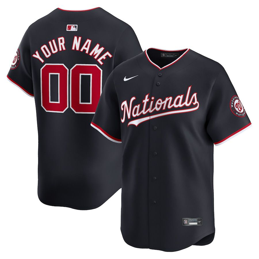 Men Washington Nationals Nike Navy Alternate Limited Custom MLB Jersey